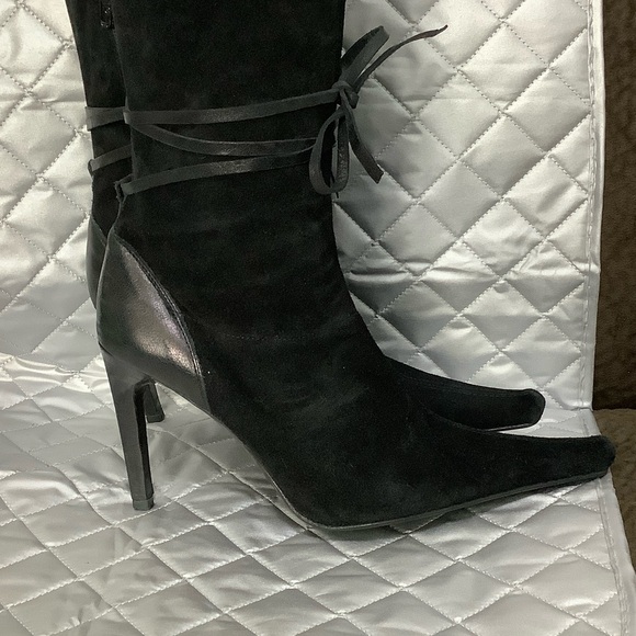 Charles David Black suede Heeled Boots, Size 7.5 - Picture 11 of 14